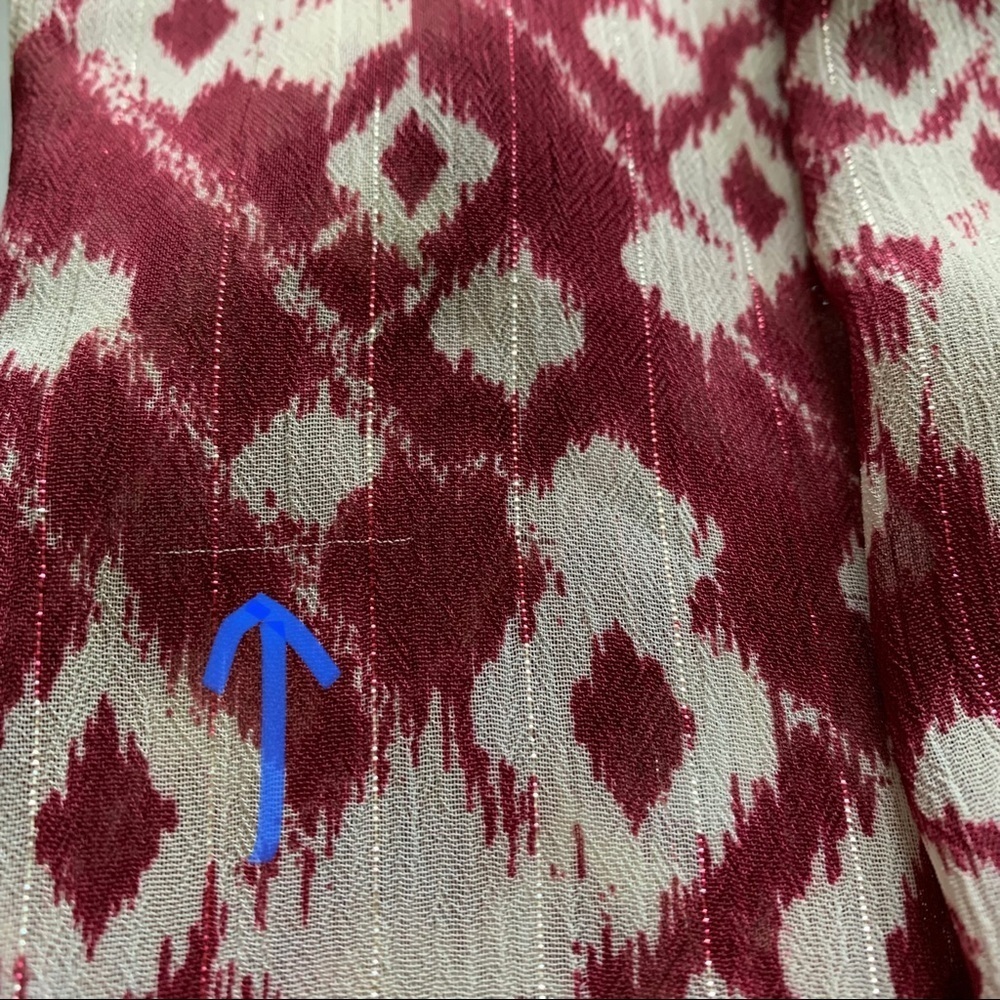 Nanette Lapore Ikat Print Sheer Fringed Top - Picture 12 of 12